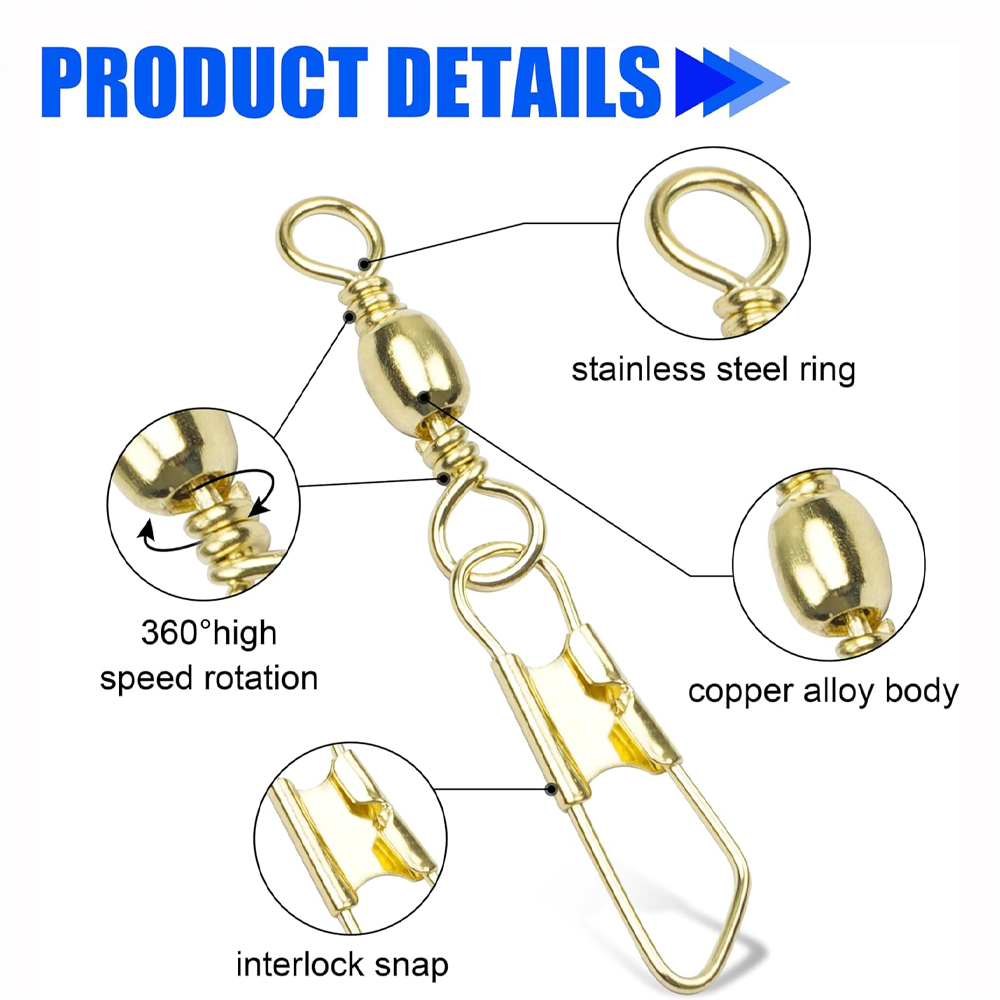 50Pcs Gold Fishing Barrel Swiv - Fishing Equipment Shop บทวิจารณ์และราคา