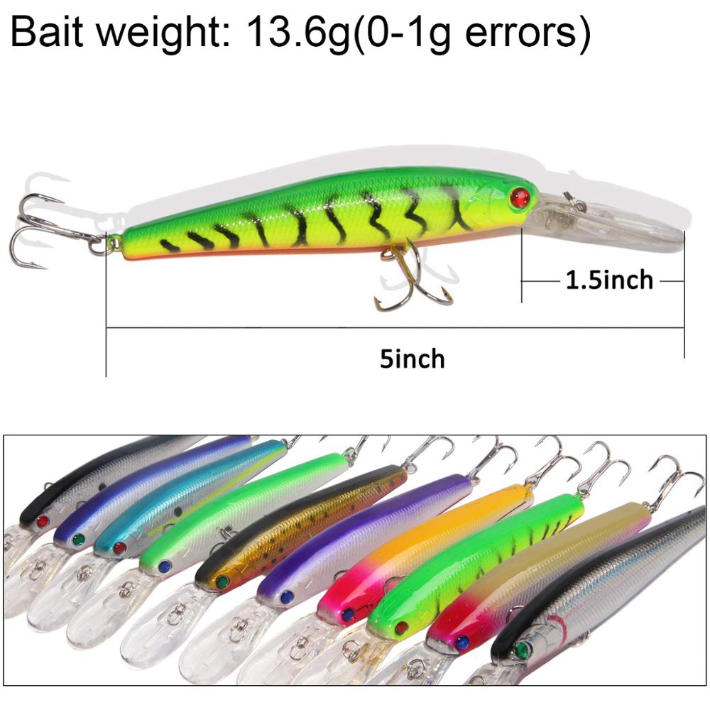 10PCS Minnow Fishing Lure 13.6 - Fishing Equipment Shop บทวิจารณ์และราคา