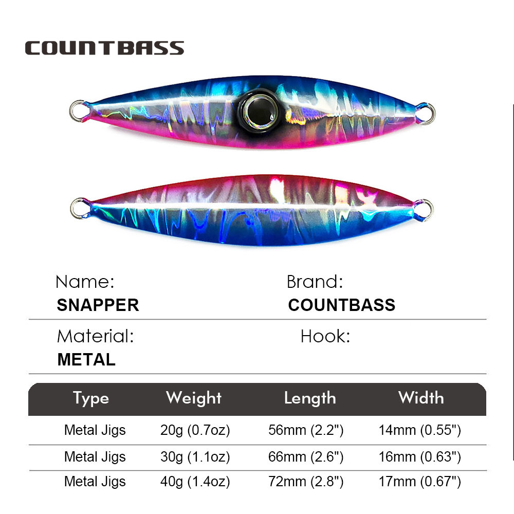 COUNTBASS 20g 30g 40g  Jigging - Fishing Equipment Japan บทวิจารณ์และราคา