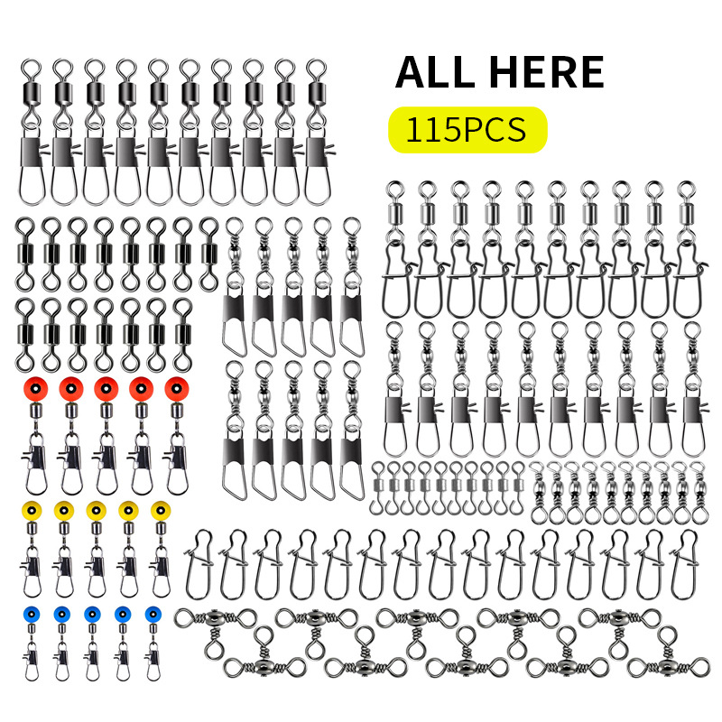 115pcs Fishing Swivel Connecto - Fishing Equipment Box บทวิจารณ์และราคา