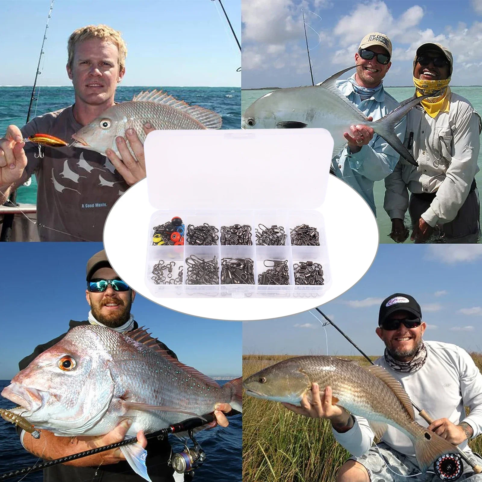 115pcs Fishing Swivel Connecto - Fishing Equipment Box บทวิจารณ์และราคา