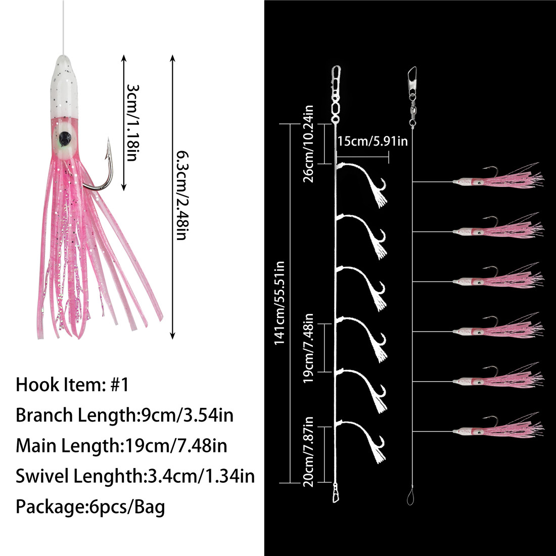 6Packs String Fishing hooks 6- - Fishing Equipment Shop บทวิจารณ์และราคา