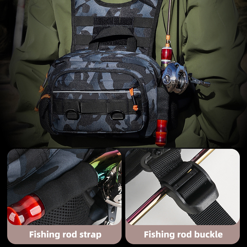 Men Chest Bag Tactical Fishing - Rod Holder Fishing บทวิจารณ์และราคา