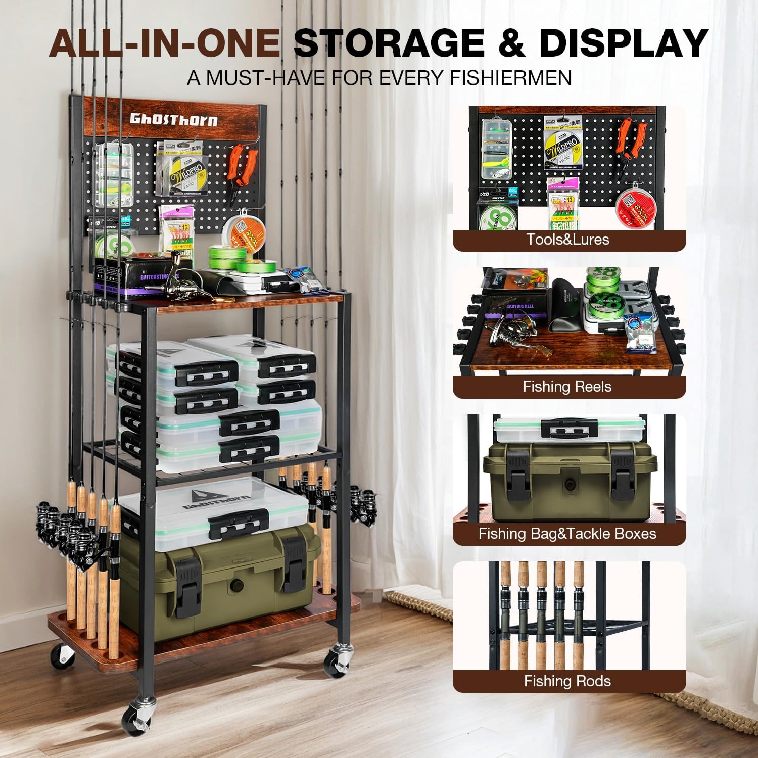Fishing Rod Holder for Garage  - Rod Holder Fishing บทวิจารณ์และราคา