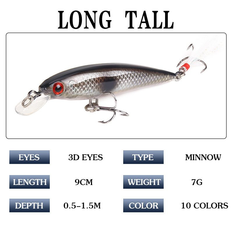 10 Colors Minnow Fishing Lure  - Fishing Equipment Japan บทวิจารณ์และราคา