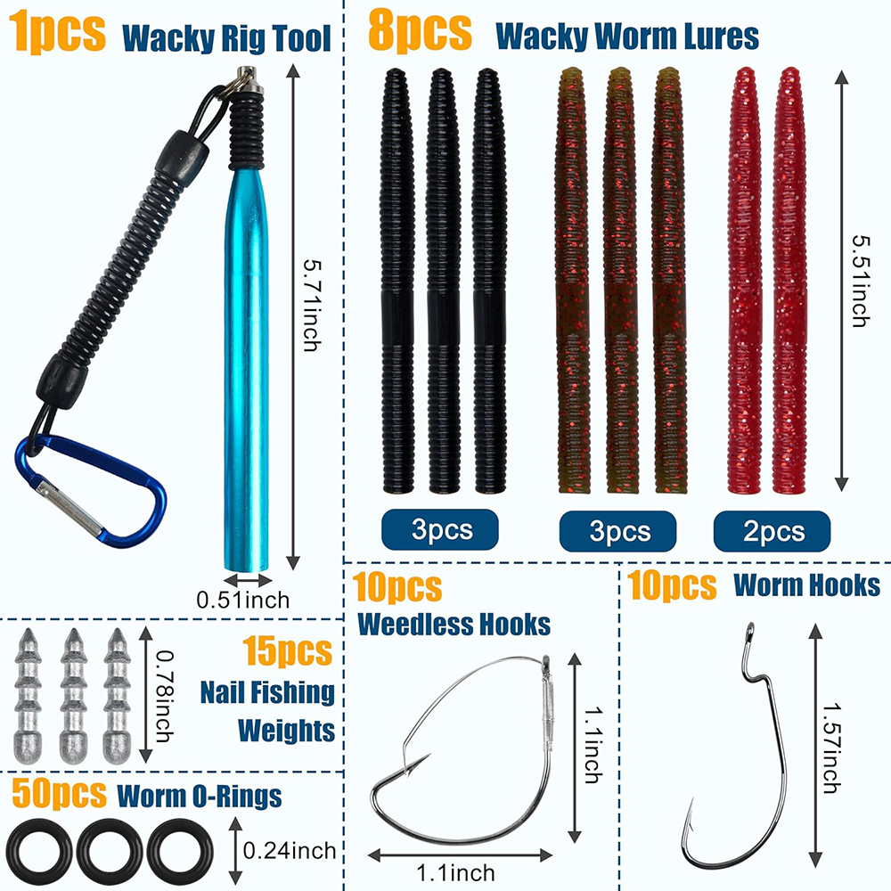 94pcs Bass Fishing Lures Wacky - Fishing Equipment Shop บทวิจารณ์และราคา